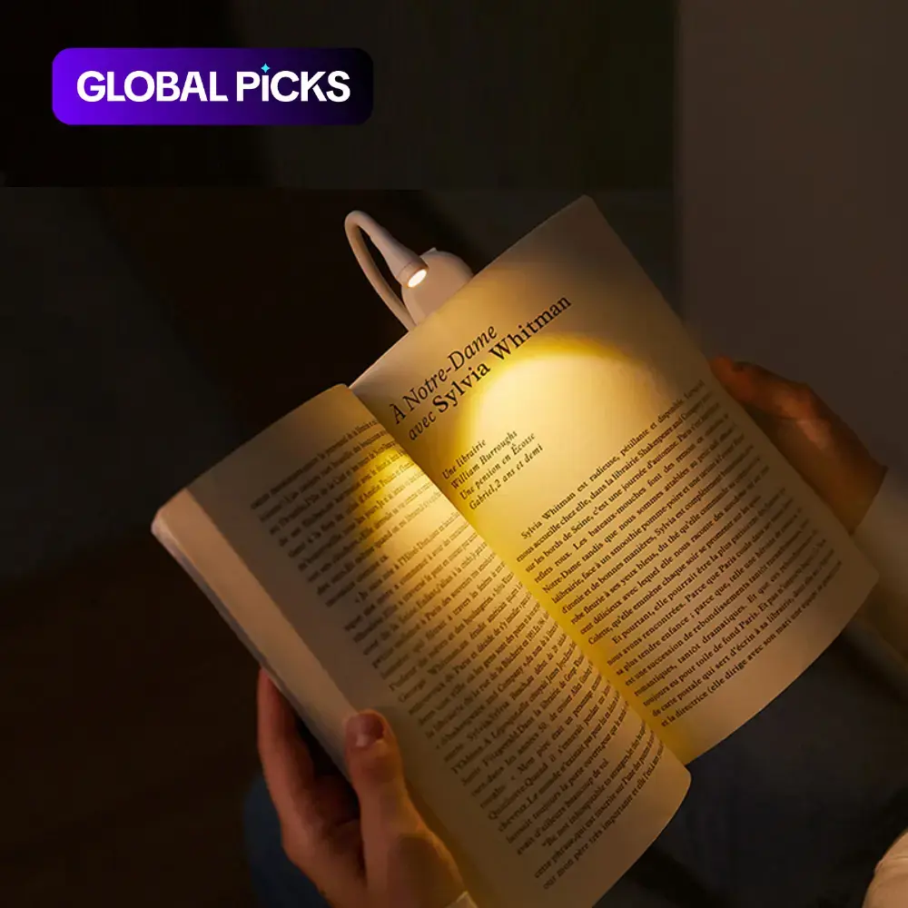 Portable Rechargeable LED Book Light, Clip-On Reading Light, Bedside Eye-Caring Light, Bookmark Light, LED Night Light #GLOBAL PICKS
