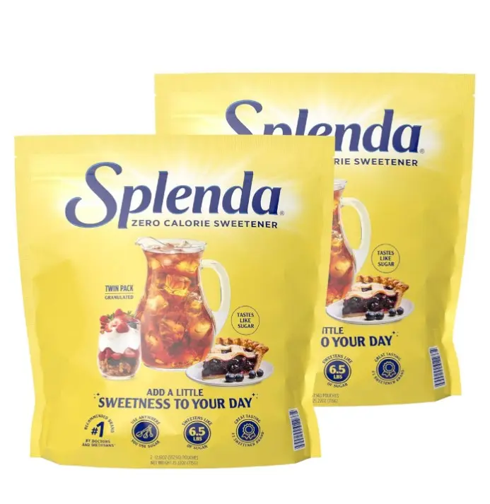 SPLENDA Zero Calorie Sweetener, Granulated Sugar Substitute, Resealable Twin Pack Bags, 25.22 Ounce (Each Pouch: 12.61 oz)