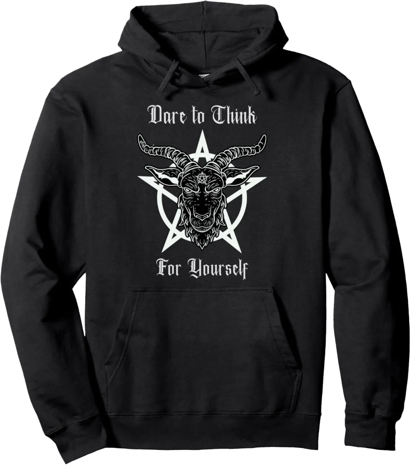 Baphomet Black Goat Pentagram Gothic Pullover Hoodie