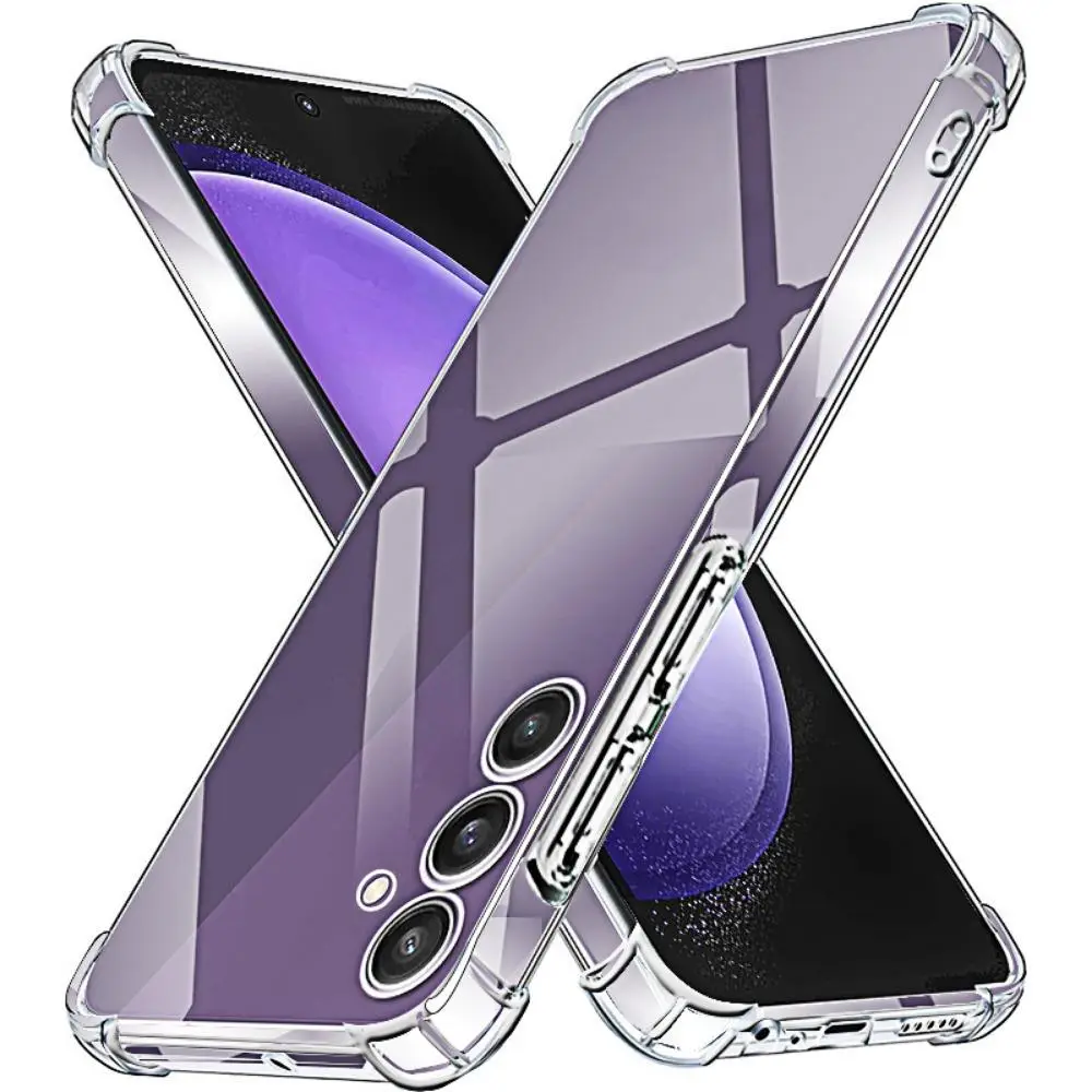 Transparent Clear Phone Case 1 Count Shockproof Phone Tpu Protective Cover Phone Accessory Protective Compatible with Samsung Galaxy S24 S23 Ultra S