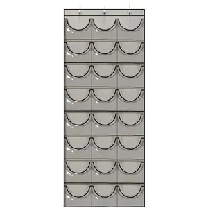 Baseball Cap Hat Organizer Hanger, Large-Size Oxford+PVC Space-Saver Storage Solution, Hangable Door-Mounted Holder with 24 Deep Pockets & 3 Behind-Door Hooks, Wall-Mountable Home Organizer, Ideal Gift,summervibes