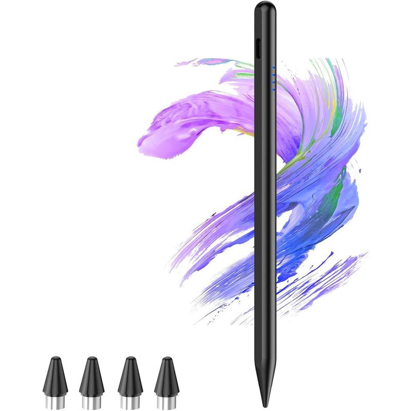 Stylus Pen for Android Touchscreen with 4 POM Tips,   Digital Stylus Pens for ,  Tablet Pen Compatible with /// Writing & Drawing - Black