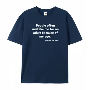 I Am Often Mistaken For An Adult Because Of My Age Oversized Casual Men's Letter Pattern Printed T-Shirt