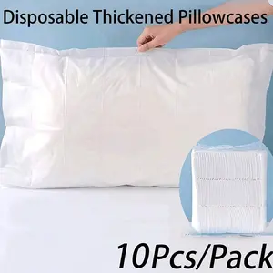 Disposable Elastic Pillowcases, Soft Disposable Travel Pillowcases, Multipurpose Use Hotel Bedroom, Beauty Salon, Non-Woven Fabric, Elastic Design, Dirt Proof And Breathable Travel Hotel Pillowcases (No Pillow Core) Travel Essentials Holiday Camping