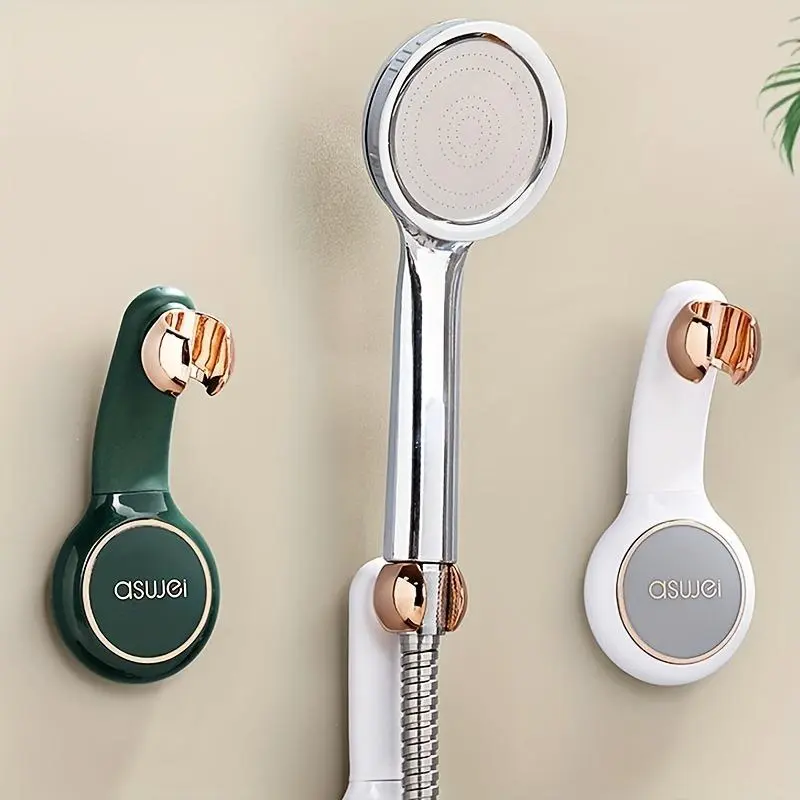 1pc Bathroom Accessory, No-Drill Shower Head Holder Bracket, Universal Adjustable Shower Head Base, Bathroom Shower Bracket
