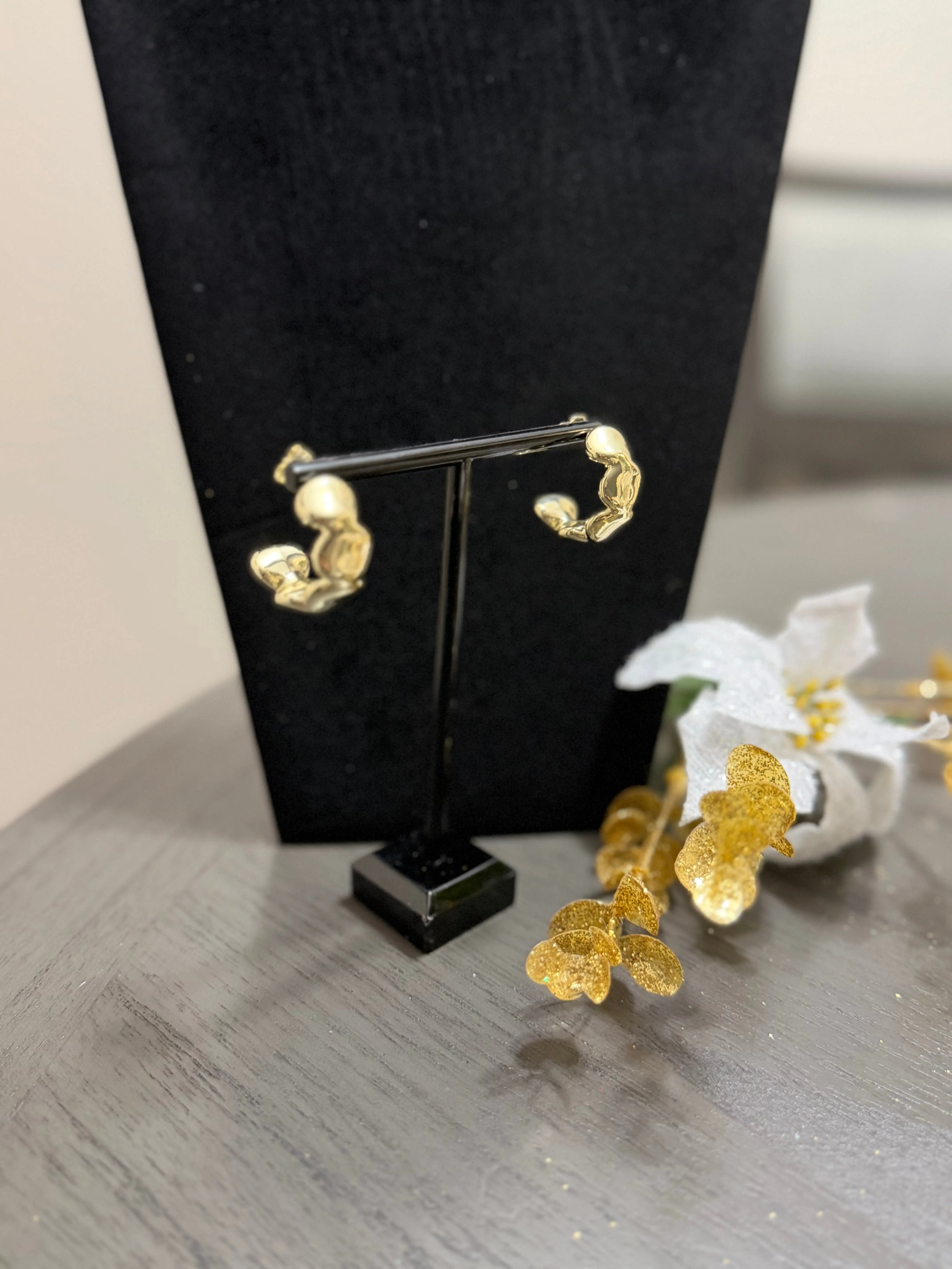 Funky Gold Statement Earrings