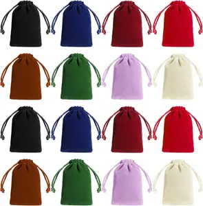 16 Pack Velvet Drawstring Bags Mini Velvet Jewelry Pouches 4.1x3.3 Inch Velour Storage Bags for Dice Crystals Gift Packaging Durable Material Secure Closure