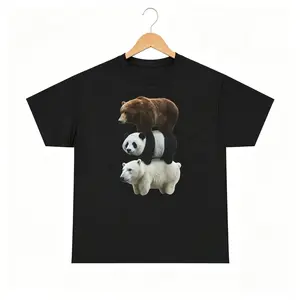 Oversized Funny Animal Graphic Tee for Men Women | Panda Bear Streetwear Shirt | Unisex Aesthetic Cotton T-Shirt