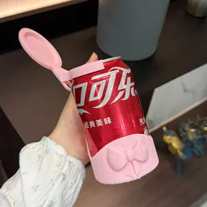3D Printed Standard Can Holder - Vibrant Colorful 12 oz Regular Can Sleeve for Beer Soda - Bow Ribbon Designed Sweat-Proof Beverage Protector - Cute Girly Party Favors Gift for Girlfriend