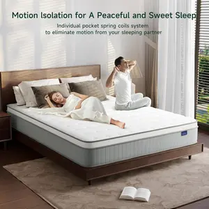 Vesgantti Twin XL Mattress, 10 Inch Hybrid XL Twin Mattress in a Box, Pressure Relief Extra Long Twin Mattresses with Breathable Memory Foam & Individual Pocket Spring, Medium Firm Plush