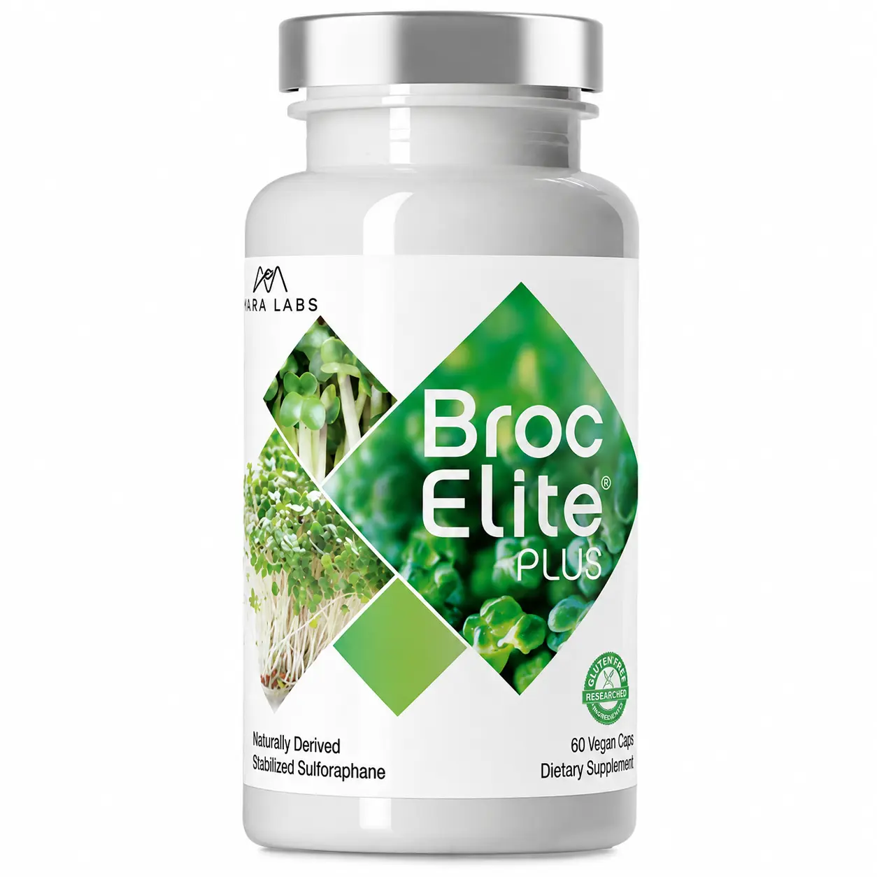 BrocElite Plus Sulforaphane Supplement, Real Stabilized Broccoli Extract Capsules, 60 Count Energy Antioxidants Probiotics Gluten Free Vitamins