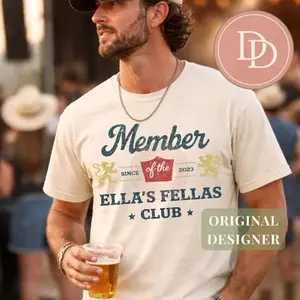 Ellas Fellas Club T-Shirt, Western Country Concert Graphic Shirt, Vintage Rodeo Music Fan Tee, Unisex Oversized Casual Apparel, Gift For Her Him RMO