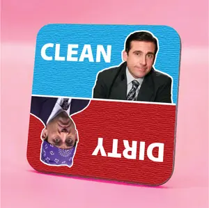 Michael Scott Clean Dirty Dishwasher Magnet, Funny Clean Dirty Dishwasher Magnet, Housewarming Gift, House Gift Idea, The Office Fan Gifts, Office TV Show Merchandise, The Office Merch, Michael Scott Funny Gift Idea, Jim and Pam The Office Show Gifts