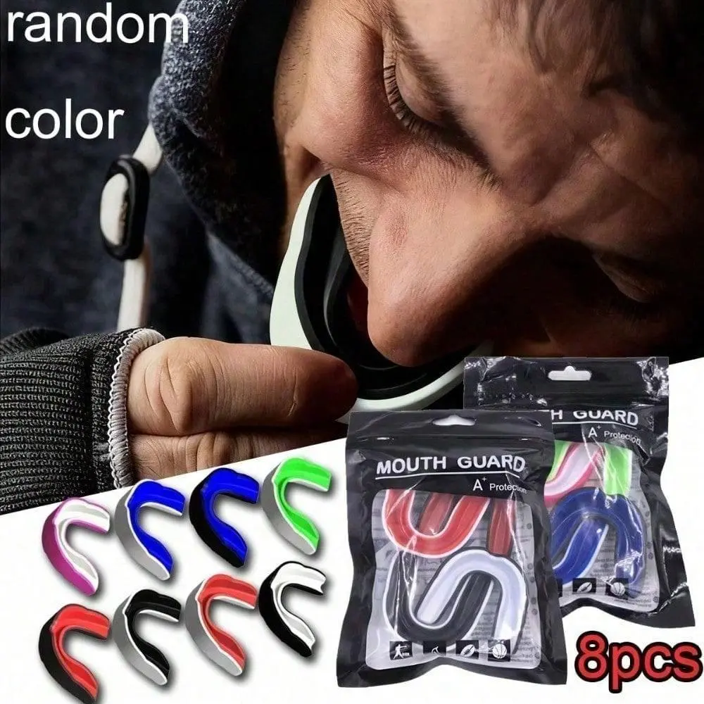 4 Pieces Heavy Duty Athletic Mouth Guards, Streamlined Unisex Gel Design For Teeth & Jaw Protection, Suitable For Boxing, MMA, Football, Rugby And Wrestling