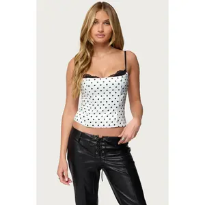 Edikted Women's Polka Dot Layered Lacey Bra Corset
