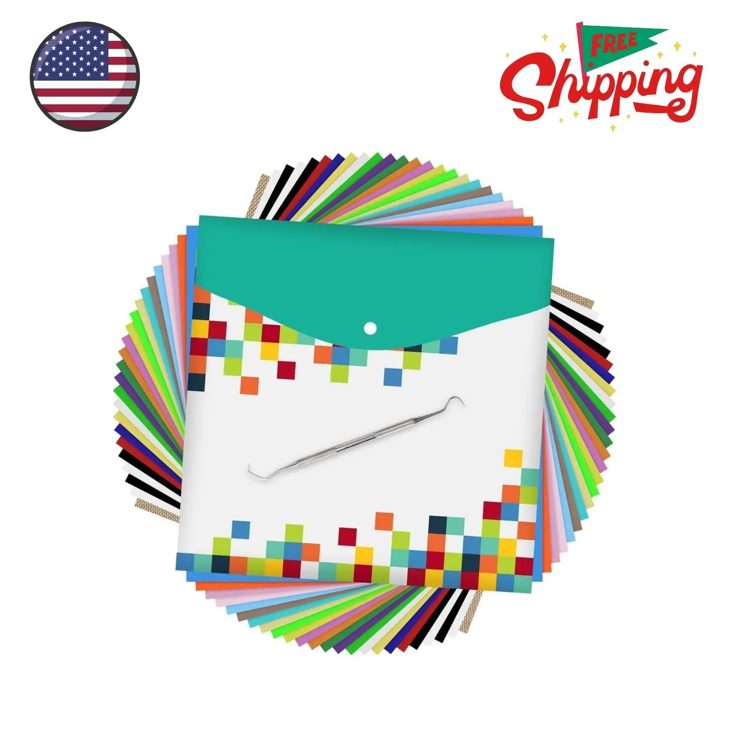 Heat Transfer Vinyl Bundle: 24 Pack 12"x12" Iron on Vinyl Sheets