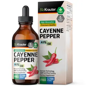 BioKrauter Cayenne Tincture Bottle, High Absorption Premium Quality, Vegan, Healthcare, Edible, Fitness, Supplement, Dietary, Cardiovascular Health Support