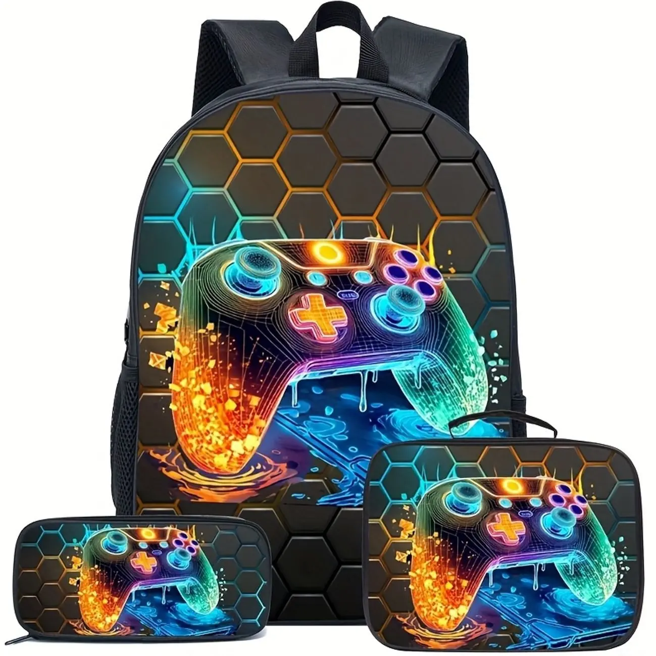 Gaming Console Backpack Set, 3 Piece Large Capacity Casual Backpack for Men