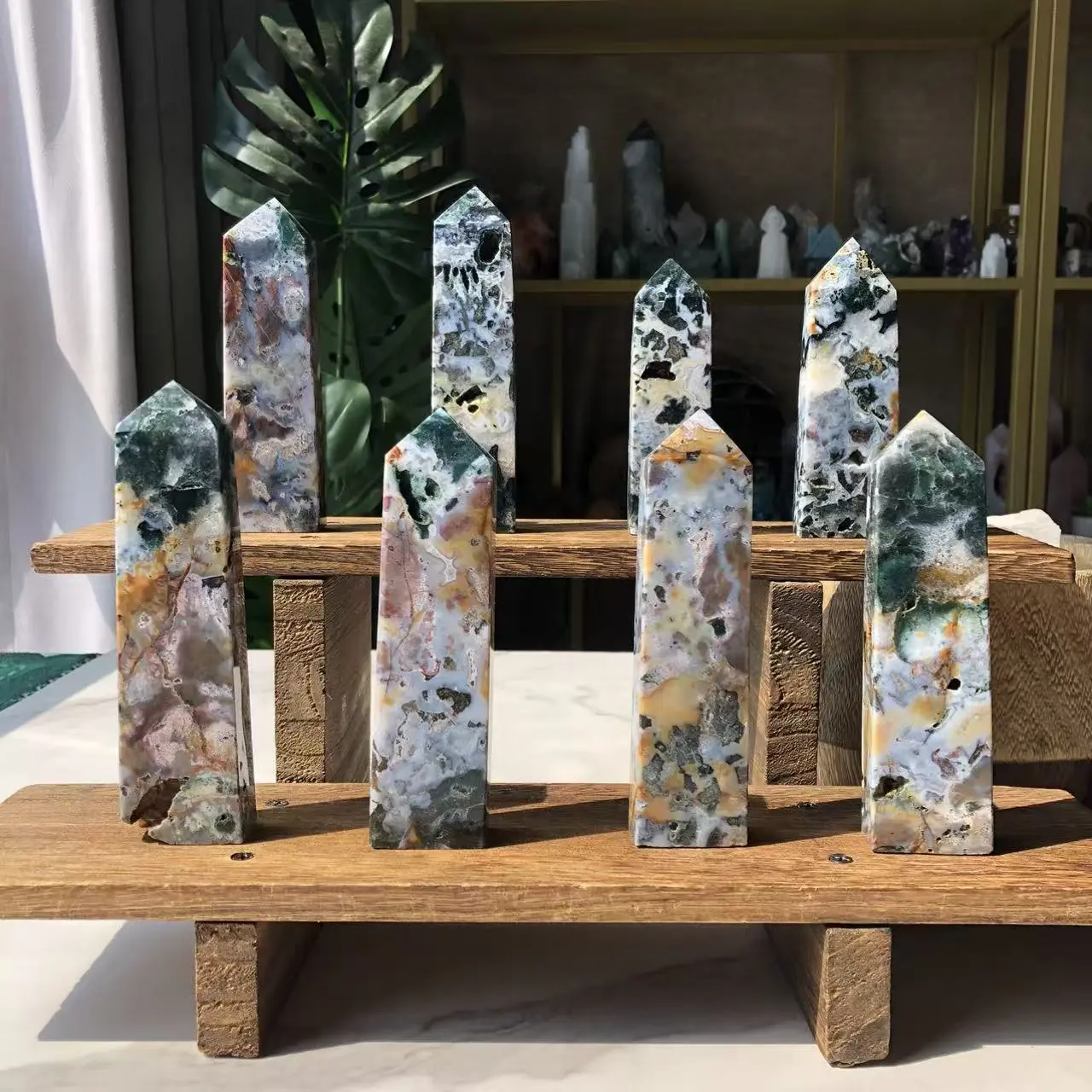 Natural Crystal Ocean Jasper Point Collection