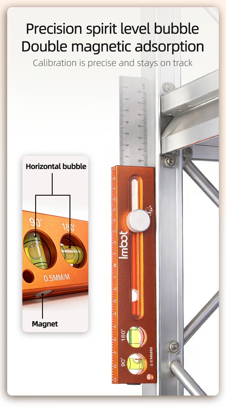 Imbot Multi-Function Marking Ruler - Precision Measuring & Scribing Tool for Woodworking & DIY