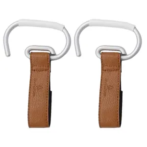 Primo Passi Leather Stroller Hook in Camel - Durable and Stylish