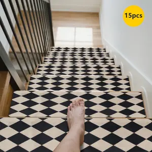 Non-Slip Stair Carpet, Step Protection Carpet, Decorative Bordered Stair Mat, Stair Runner, Modern Runner Rug, Non Slip Rugs for Home Decoration & Bedroom Accessories - Suitable for Indoor, Outdoor Stairs & Multiple Scenarios
