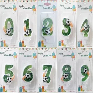 Soccer Themed Number Candle, 1 Count Soccer Pencil Cake Candle, Birthday Candle for Cake Decor, Party Baking Supplies, Ornaments, Halloween