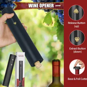 4-in-1 Electric Wine opener,, Wine Screw Puller, Corkscrew bottle opener,simulating manual slow openning to keep cork smooth reusable, Automatic and durable, for Wine Lovers Kitchen Home Bar Wedding Gift