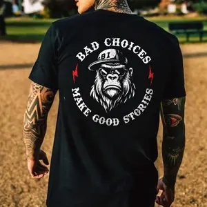 BAD CHOICES MAKE GOOD STORIES Chimpanzee Print Men's T-shirt