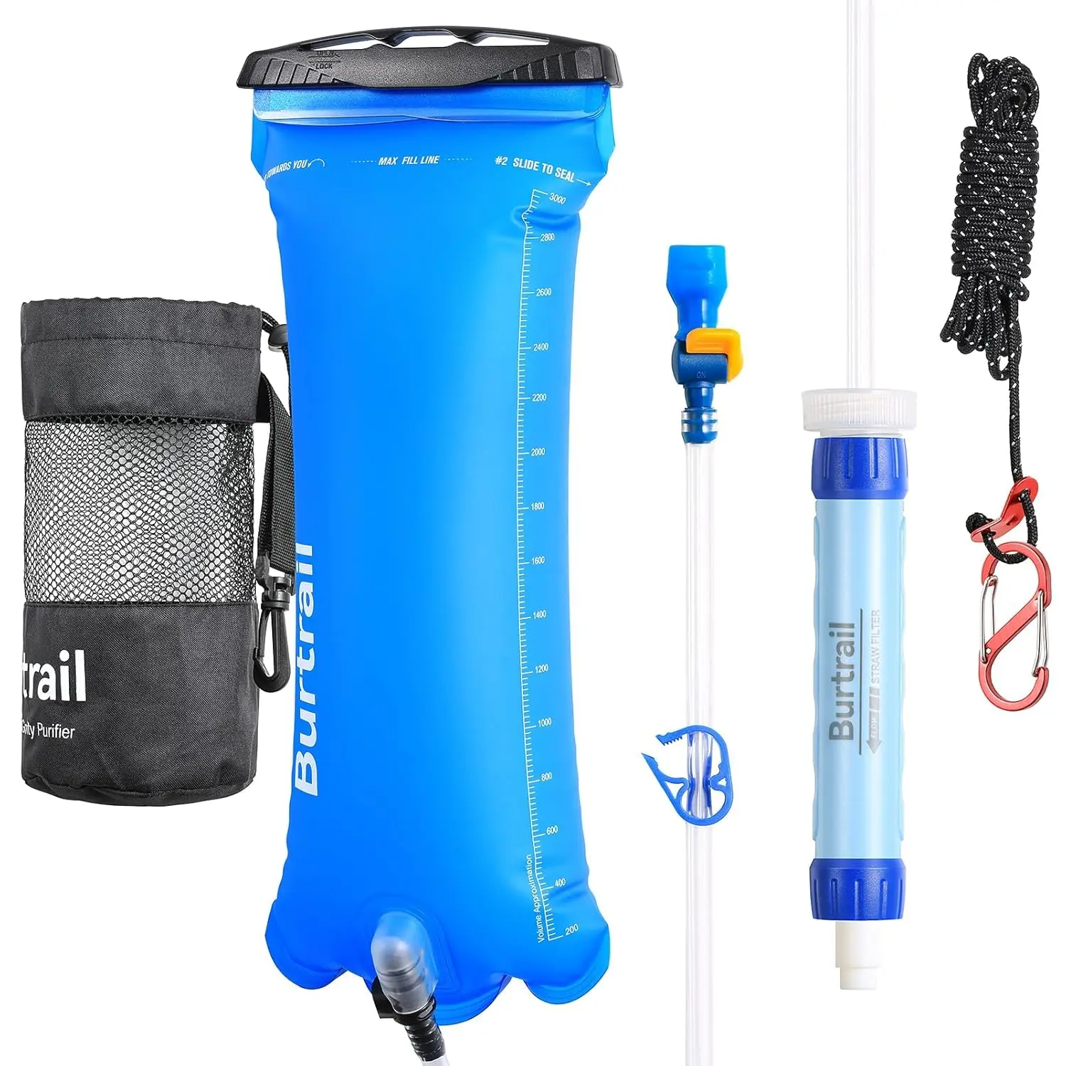 Gravity Water Filter Pro 0.01 Micron 3L Bag Water Purifier for Camping Hiking Emergency Survival Gear
