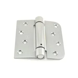 212 MAIN Adjustable Steel Door Hinge, 4x4 in. Square with 0.625 in. Radius Corners, Full Mortise Residential Spring Hinge, No. 170485 Satin Chrome, Adjustable Door Hinge, Steel Hinge