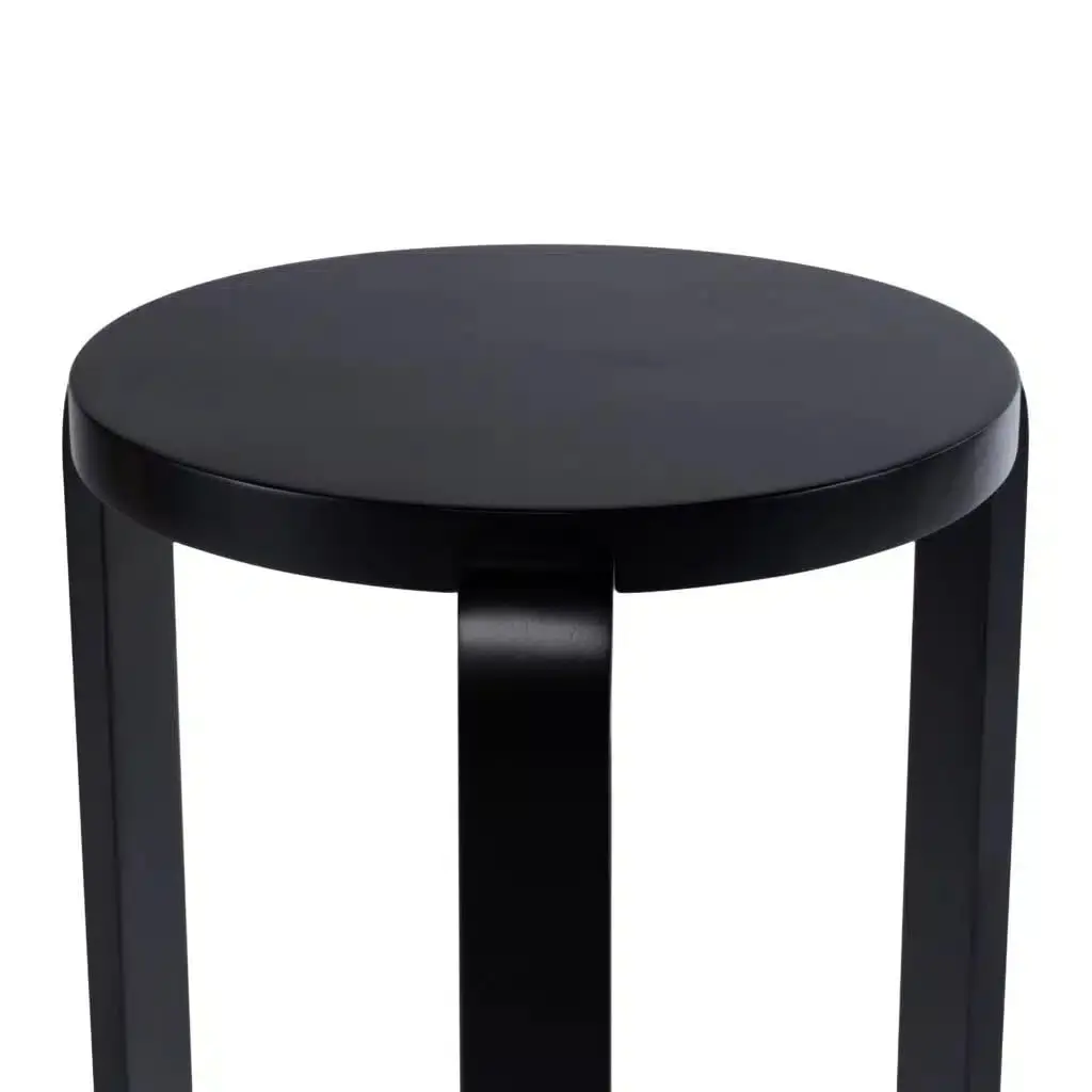 Boraam 40218 Mateo Sturdy Armless Round Backless Stacking Stools - Black, High-Quality Rubberwood, 14"w x 18"h x 15.6"d, Compact Stackable Design, Versatile Set of 2 - Ideal for Playroom, Dining Area