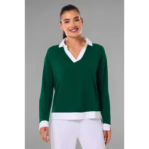 Women's Fontainebleau 2.0 Long Sleeve Collared Polo | Eden Green