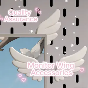 Angel Wings Screen Decoration for Monitor TV Car Display Aesthetic Desk Setup Cute Room Decor
