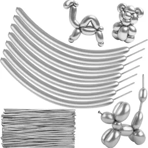 Metallic Balloon Set, 100pcs/set Long Balloon, Twisting Balloon, DIY Balloon for Holiday Party Birthday Wedding Decoration