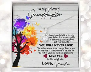 Personalized My Beloved Granddaughter Necklace, Granddaughter Necklace from Grandma, Granddaughter Jewelry, Nana, Mimi, Grandmother, Birthday Gift