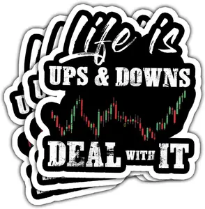 Life is Ups and Downs Day Trader Stock & Forex Trading Sticker Day Trader Forex Trading Chart Stock Trading Accessories Stickers Gift Laptop Bottle Phone Car Helmet Hard Hat Funny Gifts 3"x3" V