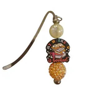"My weekend is booked" yellow and orange bookmark