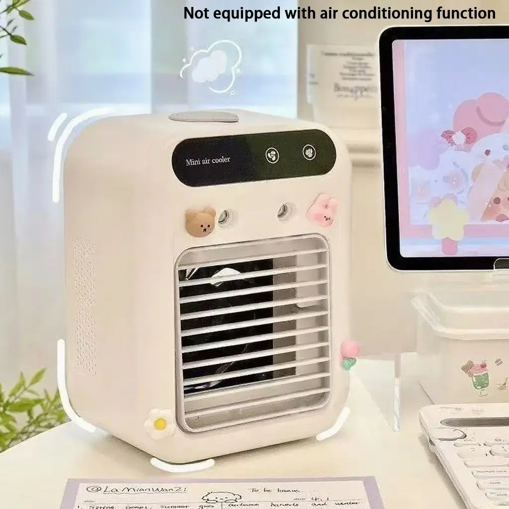 USB Rechargeable Air Cooler Fan, Water Cooling Air Conditioner for Room and Office, Multi-Functional Home Use, Lowers Temperature by 1-3 Degrees