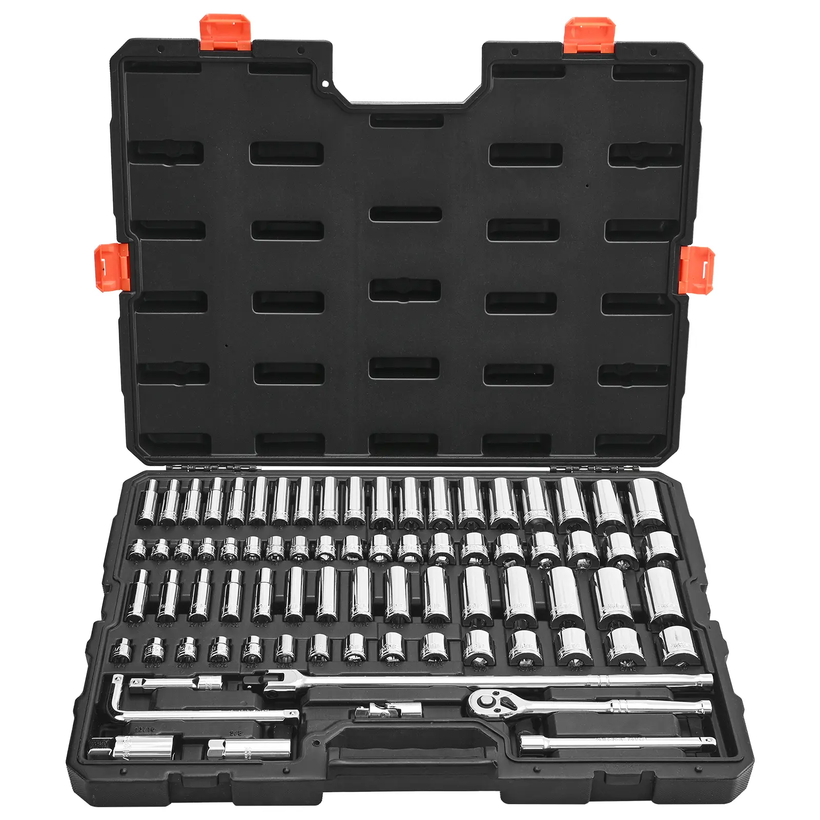 【summerfinds】VEVOR 76-Piece 3/8 in Drive Socket Wrench Set Metric, CR-V Alloy Steel Mechanic Tools with 6-Point Metric & SAE Deep/Shallow Sockets, Automotive Repair Accessories, Storage Case (Father's Day Gift)