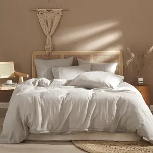 Linen Duvet Cover Set  Washed  Flax Pure Linen Duvet Covers  Soft  Breathable Durable Cooling Duvet Cover  Size Linen Bedding Set (1 Linen Duvet Cover 2 Pillowcases)