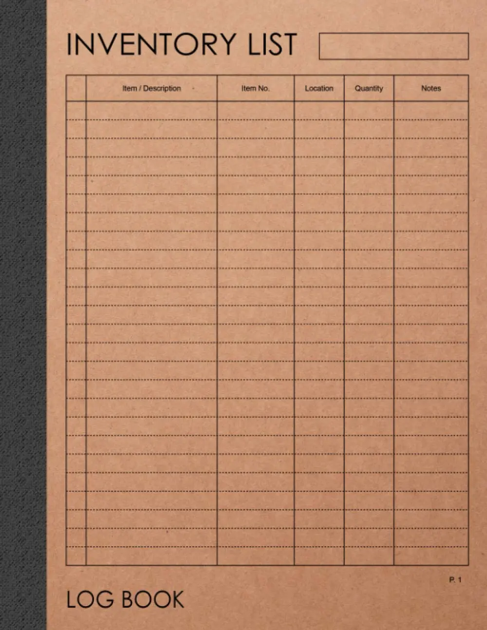 Inventory List Log Book: 120 pages , 8.5 x 11 inches ( large size ) , Brown craft paper style cover : Simple Inventory Log Book for Home Based Small Business