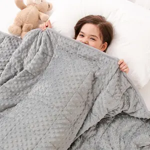 3 lbs Weighted Blanket, Cooling Soft Minky Dotted Heavy Throw for Better Relaxing & Sleeping, Machine Washable, 36x48 Inches, Grey