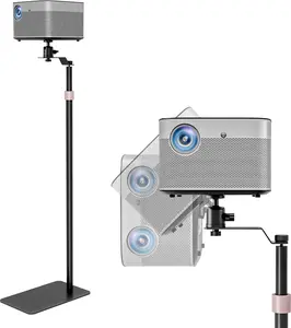 PEGZONE Projector Stand -Height Adjustable Floor Stand with 1/4'' Screw Heavy-Duty Steel Base Projector Mount Extends 35" to 48",Compatible with Projector, Camera for Home & Office & Outdoor