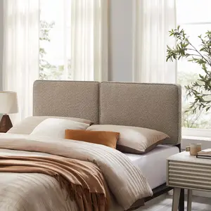 Modway Lindee Boucle Fabric Full Headboard in Oatmeal