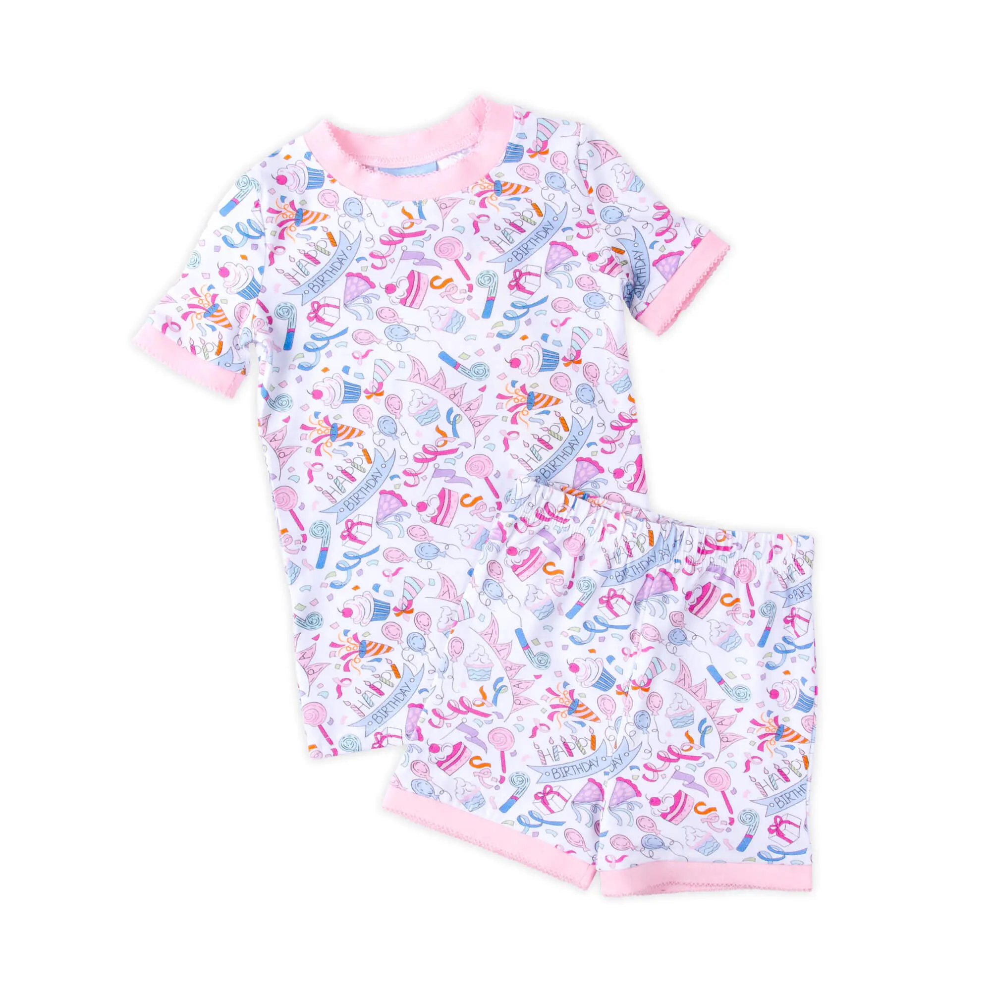 Birthday Girl Short Pajamas - Soft Knit PJ Set for Birthday Girls Birthday Girl Short Pajamas - Soft Knit PJ Set for Birthday Girls