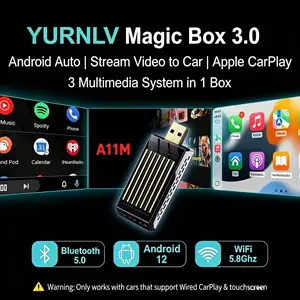 CarPlay Adapter - For YouTube/Tiktok/Google Play/Wireless Streaming Screen Mirroring to Your Car! Plug-and-Play Smart Entertainment USB Hub - Automatic Connection Technology, iPhone and Android Auto Adapter, Suitable for Factory Wired CarPlay Cars