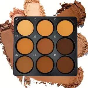 9 Color Contour Palette Set, Gentle Concealer Oil Control Foundation Eyeshadow Highlighter Kit, Matte Finish Natural Look Waterproof Sweatproof, Bronzer Makeup