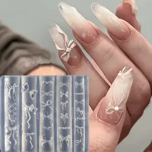 Bow Nail Art Template, 3D Nail Mold, Handmade DIY Home Nail Art Nail Decoration Tool, Salon Accessories, Nail Art Supply, Nail Care Supplies