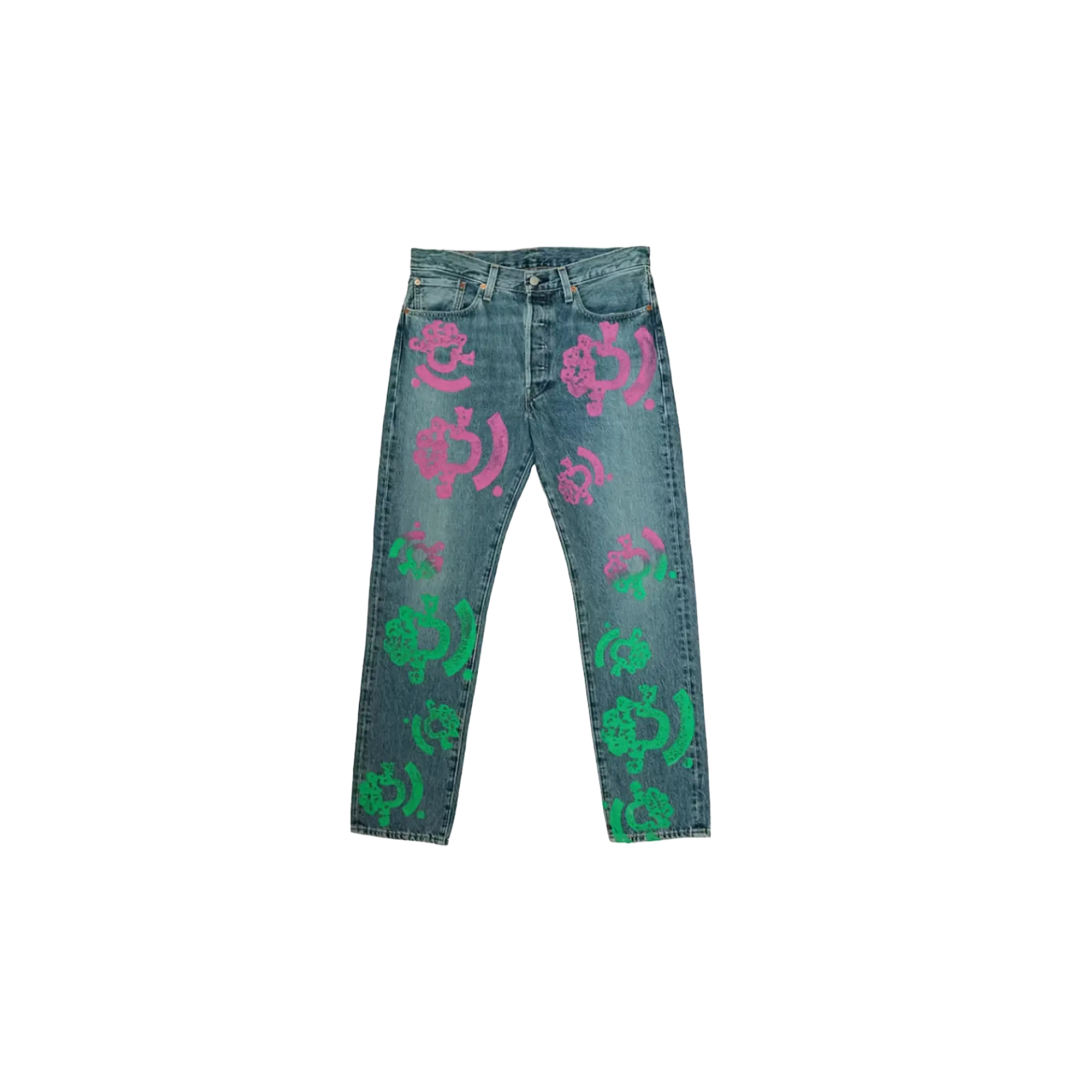Bstroy Tears 501 Light Wash Jean "Pink / Green" DT493